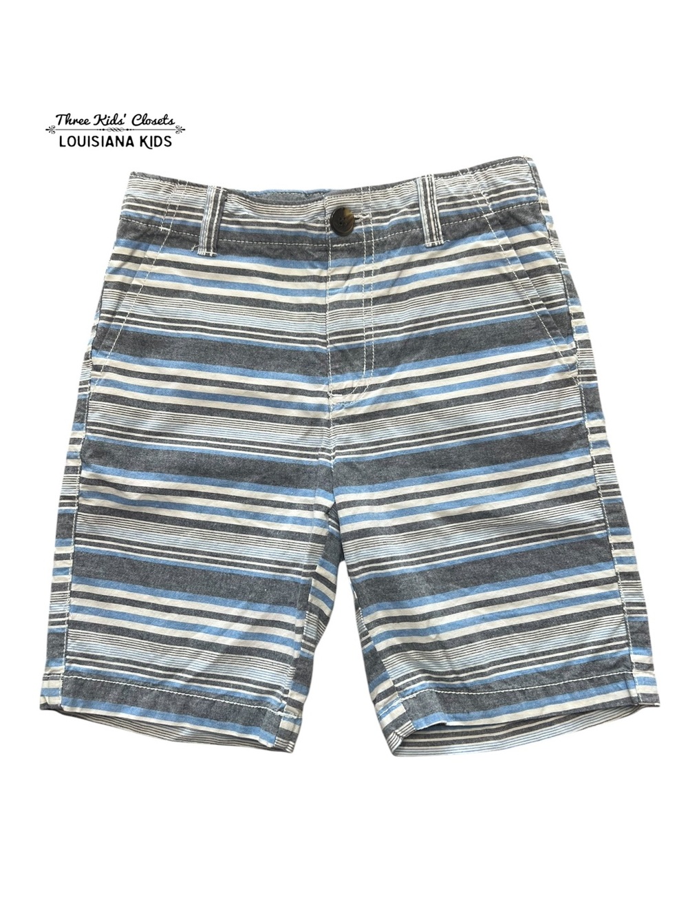 Gymboree 7Y Blue & Grey Striped Shorts